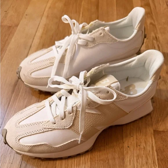 New Balance Women's White and Cream Sneakers - Picture 2 of 3